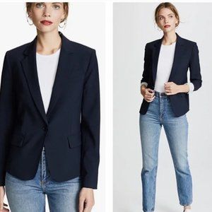 Theory ‘Gabe’ wool blazer in dark navy, size 8